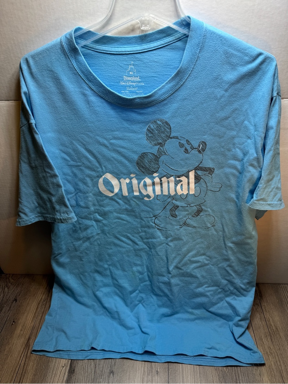 Disney Parks Resorts "Original "Mickey Mouse Light Blue Men's T Shirt Size XL